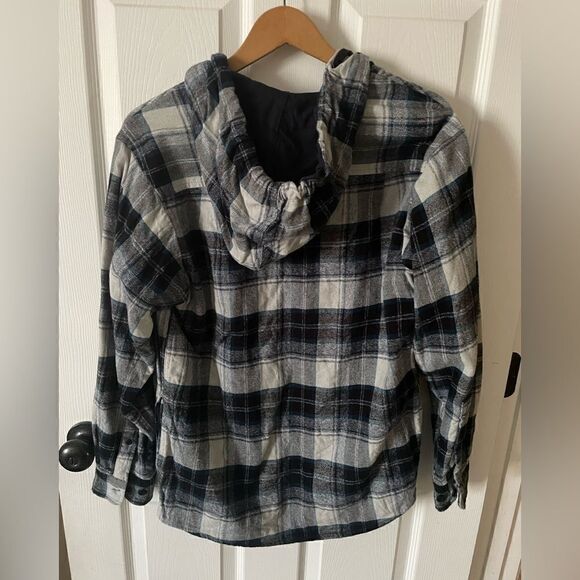 Red Head Brand Size S Quilted Flannel Lined Hooded Flannel Jacket Pockets - Picture 3 of 6